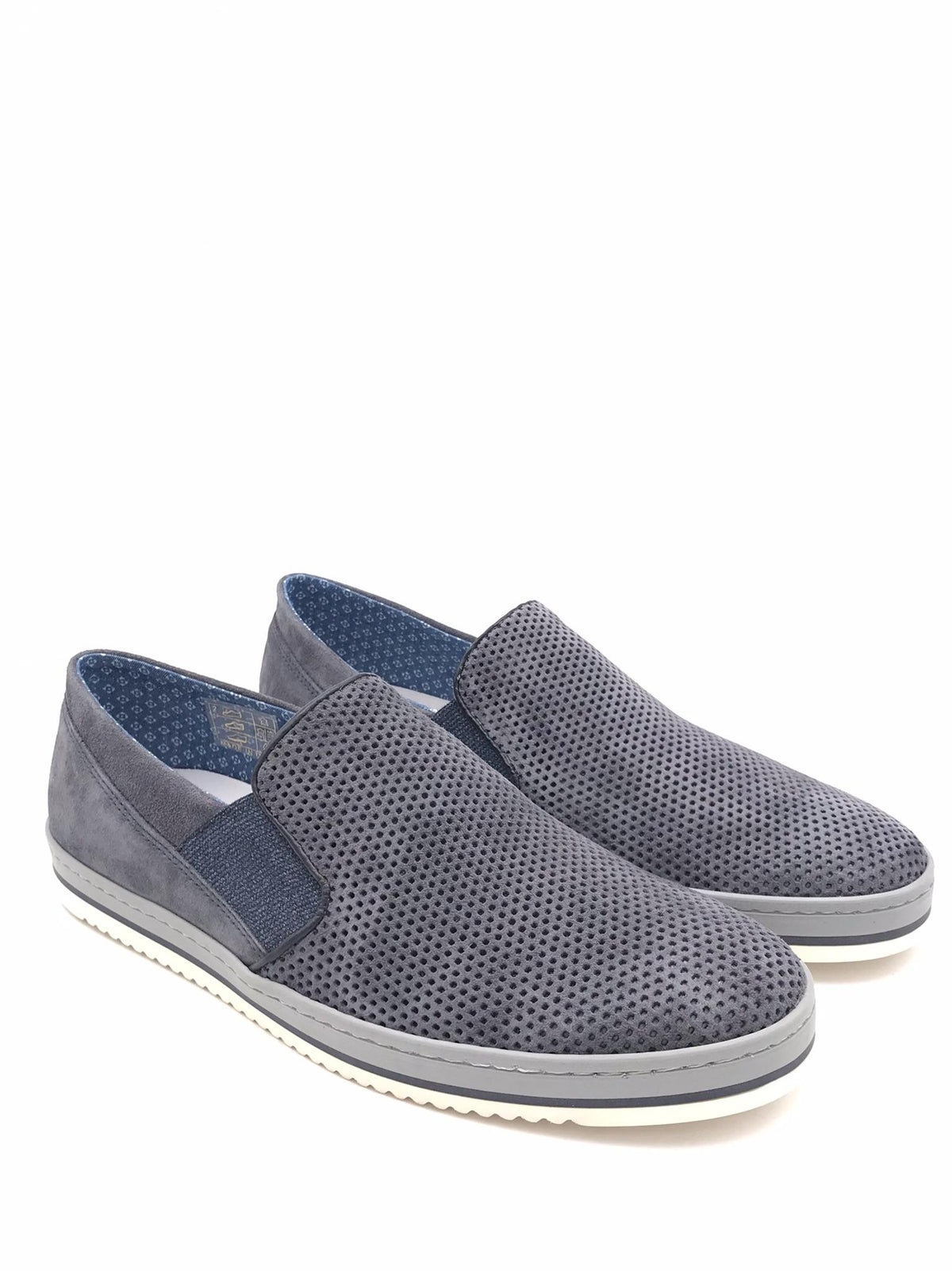 Scarpa Slip-on Brando in camoscio traforato blu