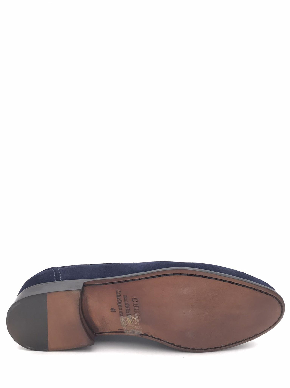 Mocassino elegante uomo in camoscio blu