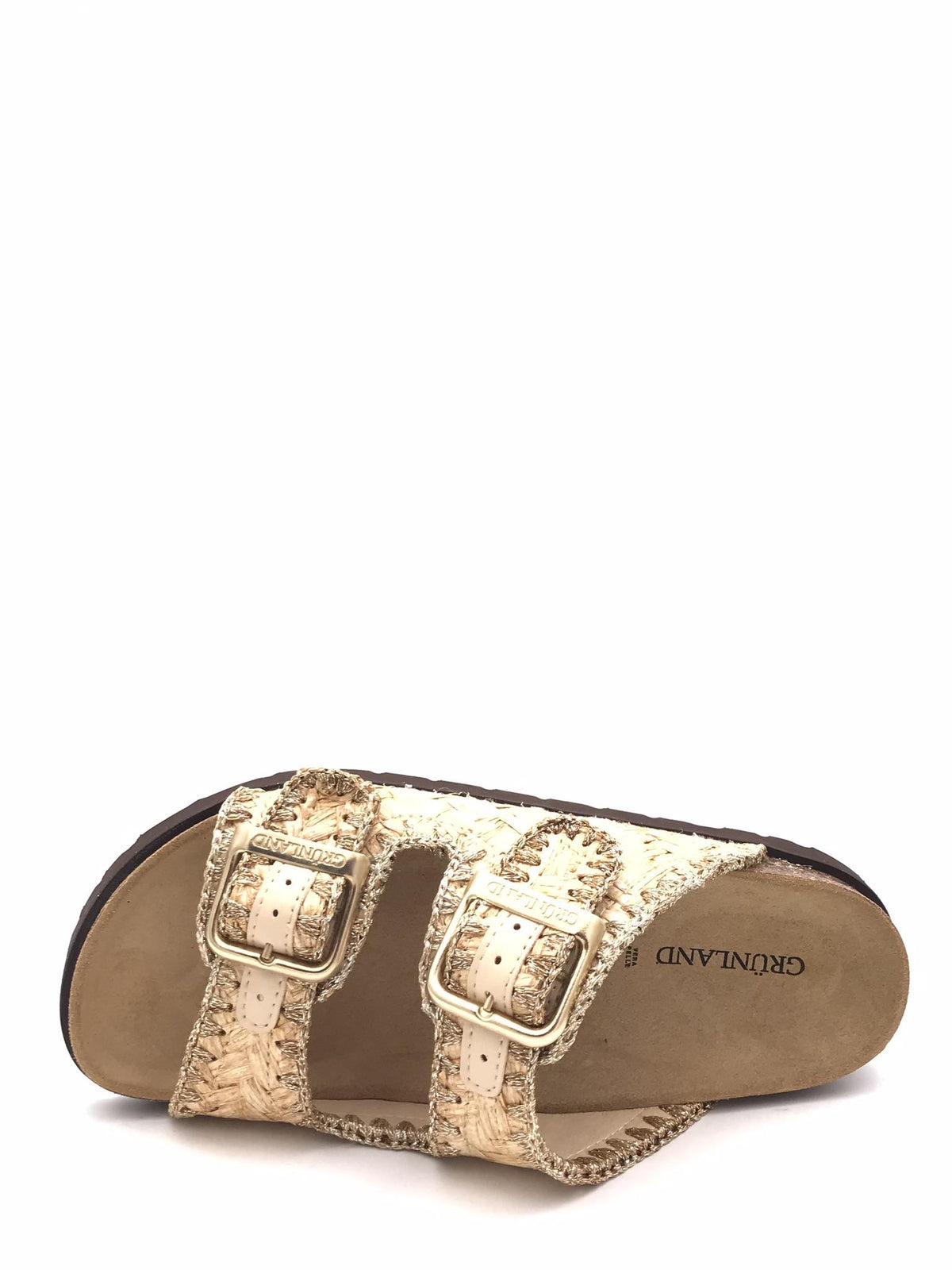 Ciabatte donna Sara raffia beige