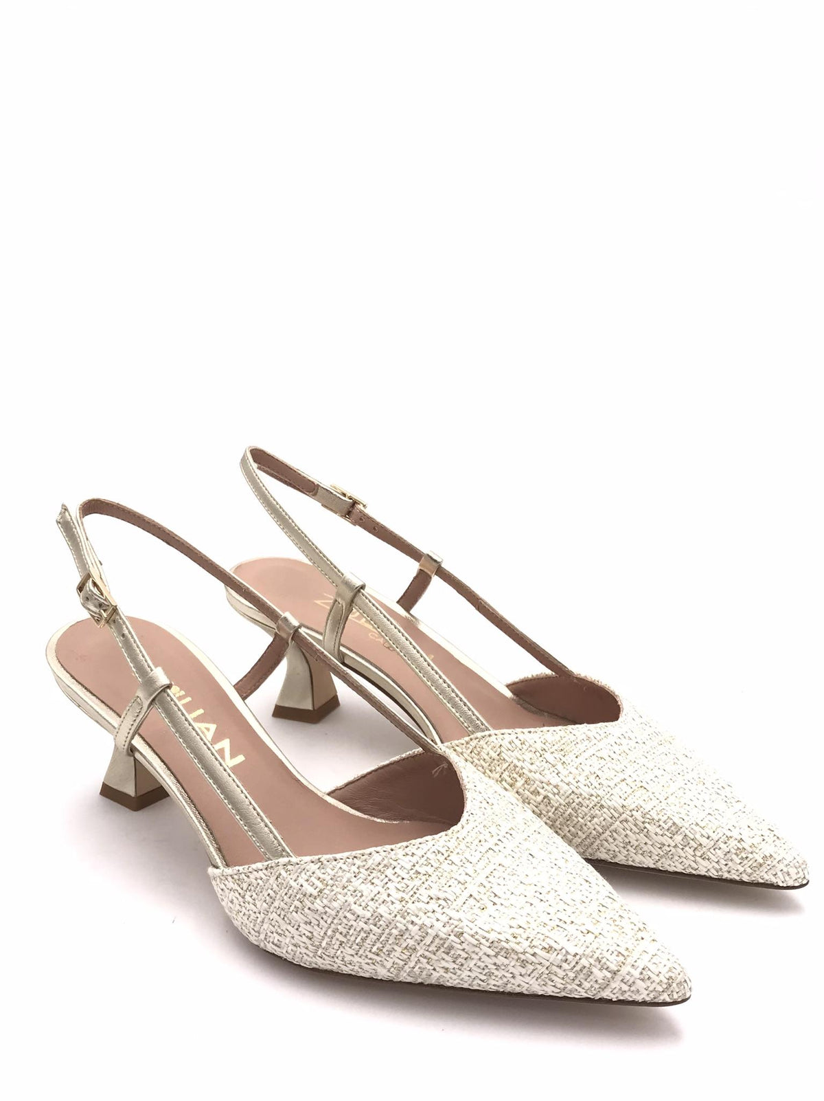 Slingback Rita in raffia avorio-platino 1520/ZP AVORIO/PLATINO ZULIAN 