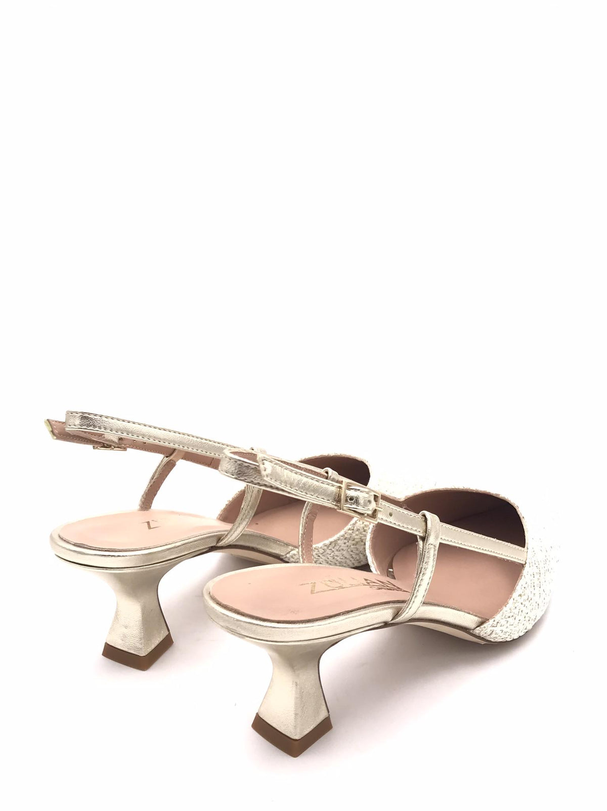 Slingback Rita in raffia avorio-platino 1520/ZP AVORIO/PLATINO ZULIAN 