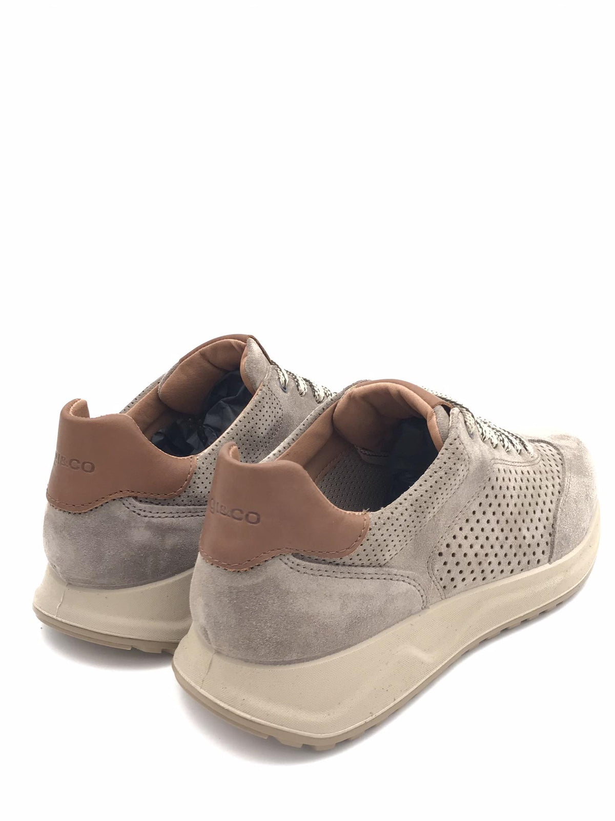 Sneakers uomo Saronno in crosta forata peltro