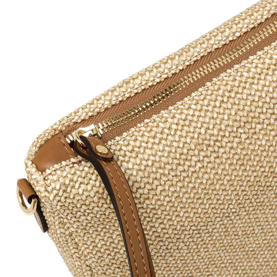 Borsa Nora pouch in raffia naturale-cuoio BS10225 TWIST-LSNATURALE/CUOIO GIANNI CHIARINI 