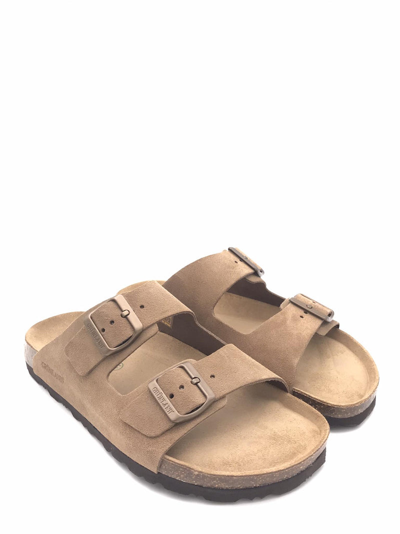 Ciabatta uomo Bobo doppia fibbia tortora CB 3500 TORTORA GRUNLAND 