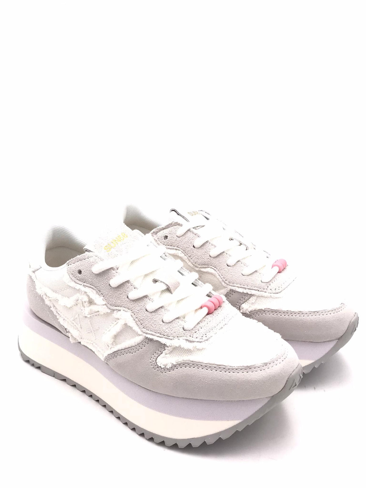 Sneakers donna Big stargirl canvas bianco-panna
