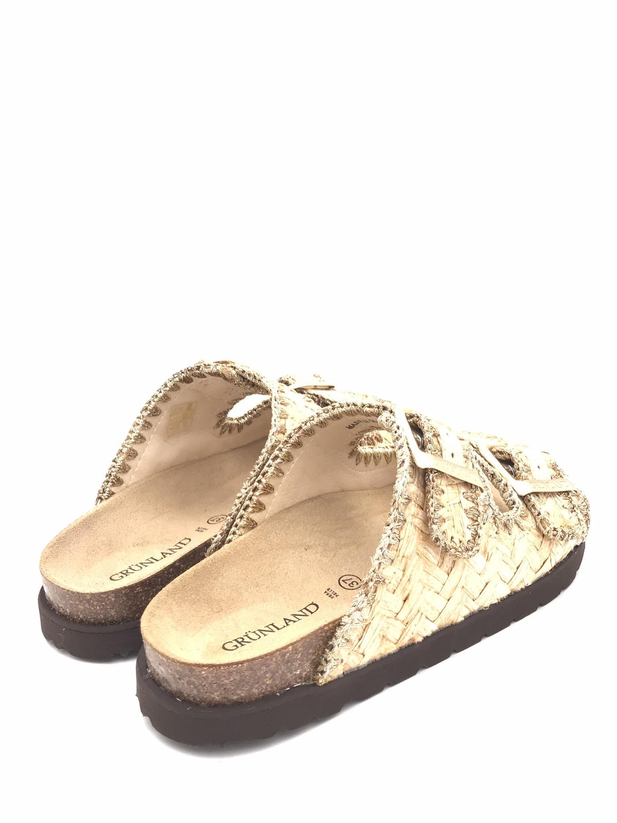 Ciabatte donna Sara raffia beige