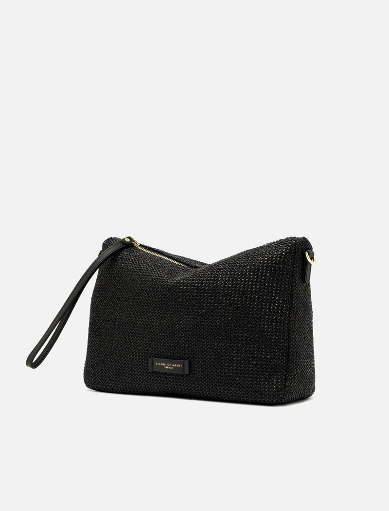 Borsa Nora pouch in raffia nero BS10225 TWIST-LSNERO GIANNI CHIARINI 