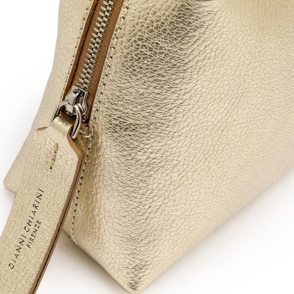 Borsa Alifa pelle laminata light gold BS8148 PLATINO GIANNI CHIARINI 