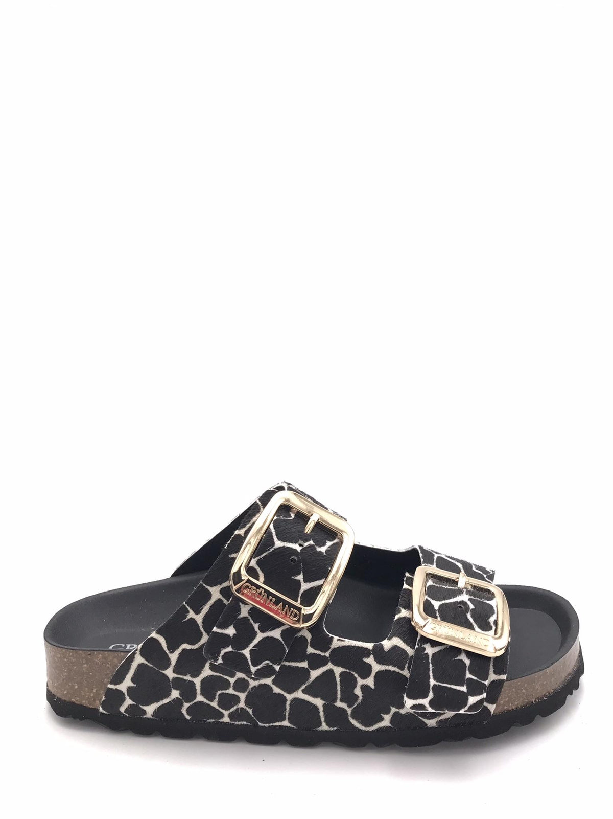 Ciabatta Enny in cavallino giraffa nero CB1796 NERO/MULTI GRUNLAND 