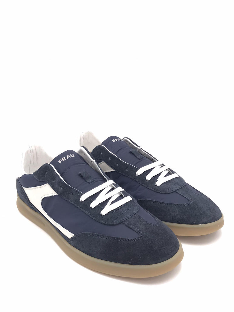 Sneakers uomo in pelle scamosciata e tessuto blu 22D1 BLU FRAU 
