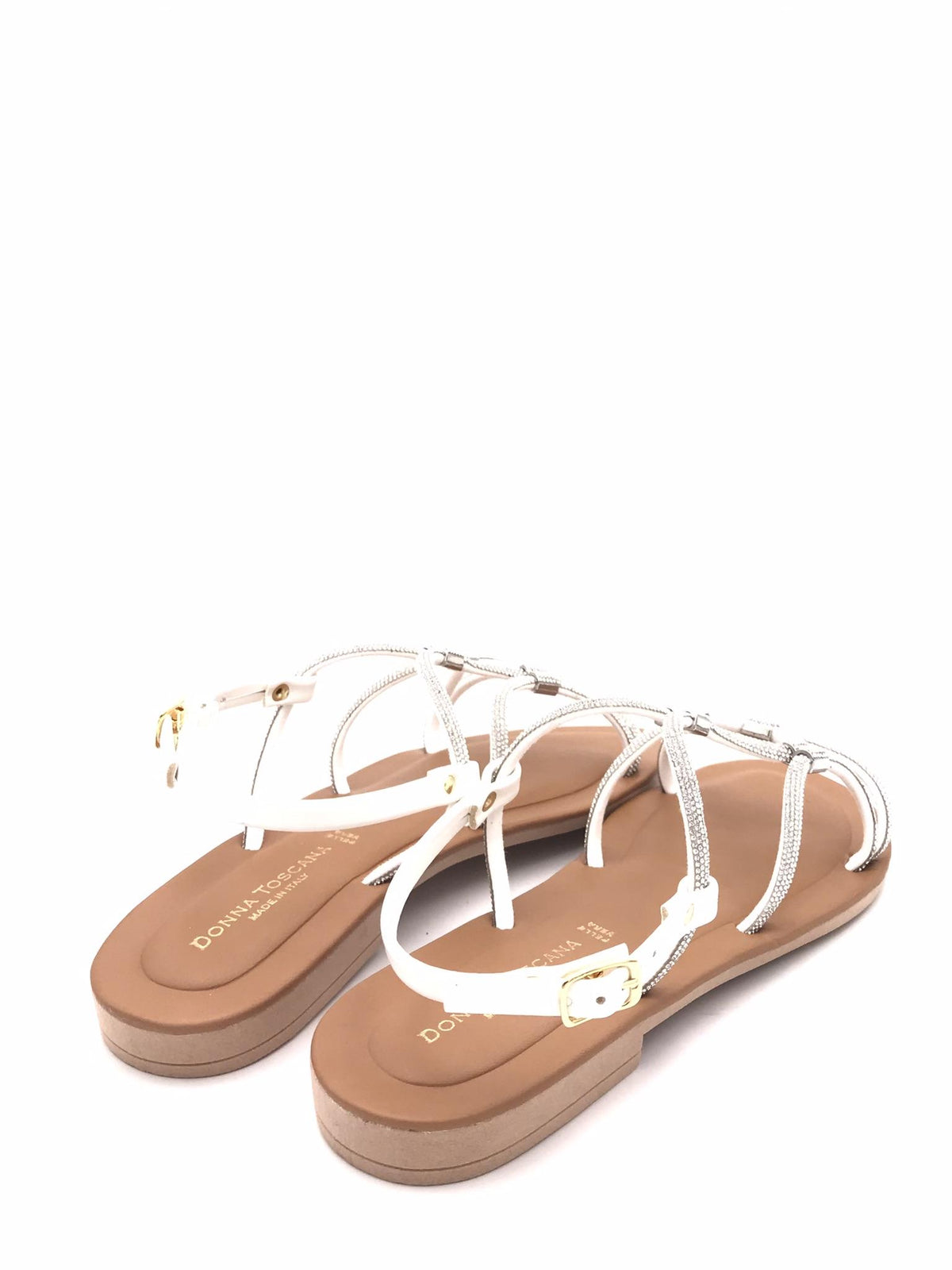 Sandalo strass bianco 768 BIANCO DONNA TOSCANA 