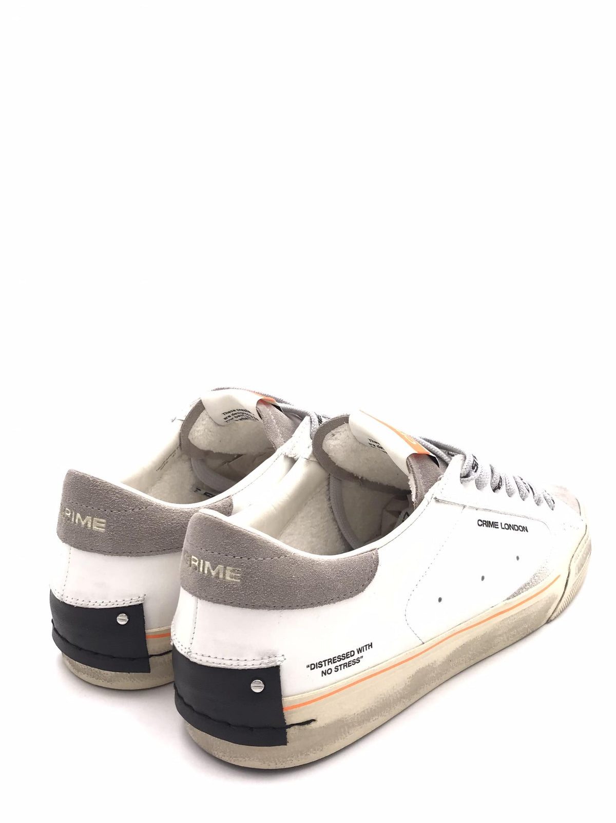 Sneakers Distrassed bianca-grigia 19054 BIANCO/GRIGIO CRIME LONDON 