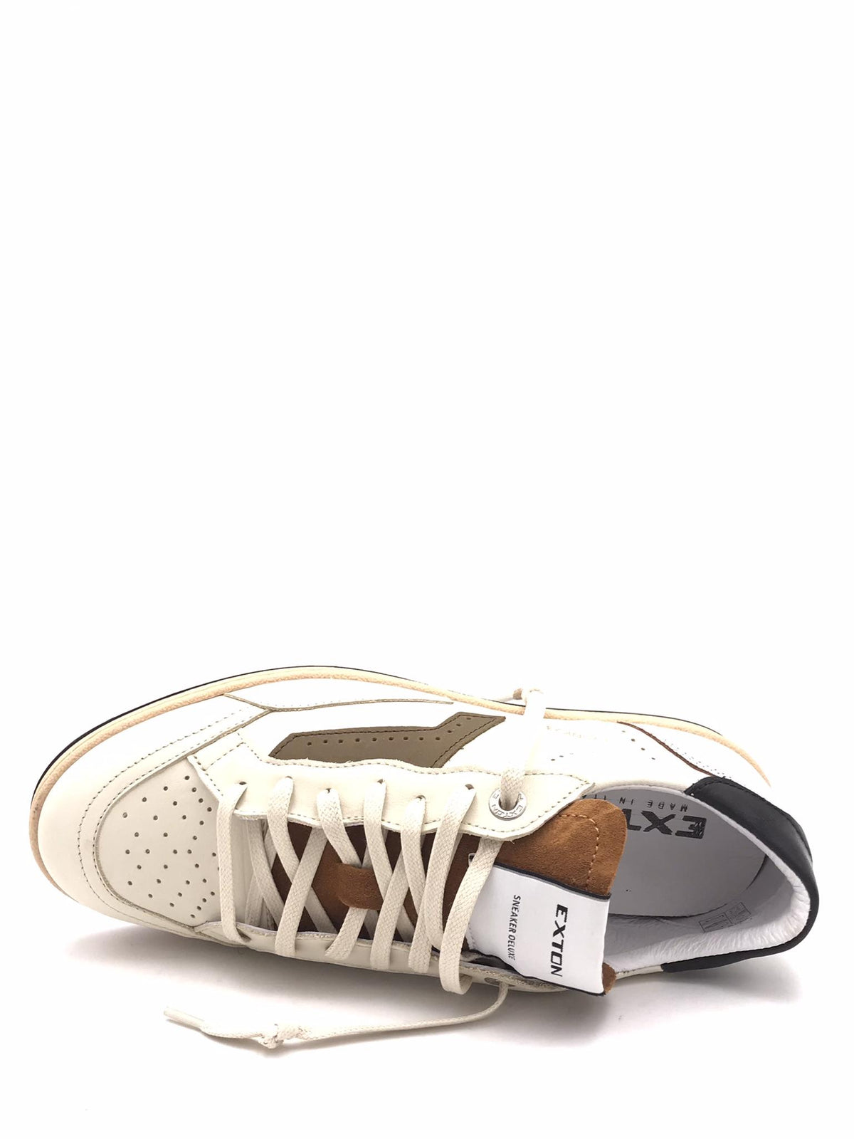 Sneakers uomo in pelle beige