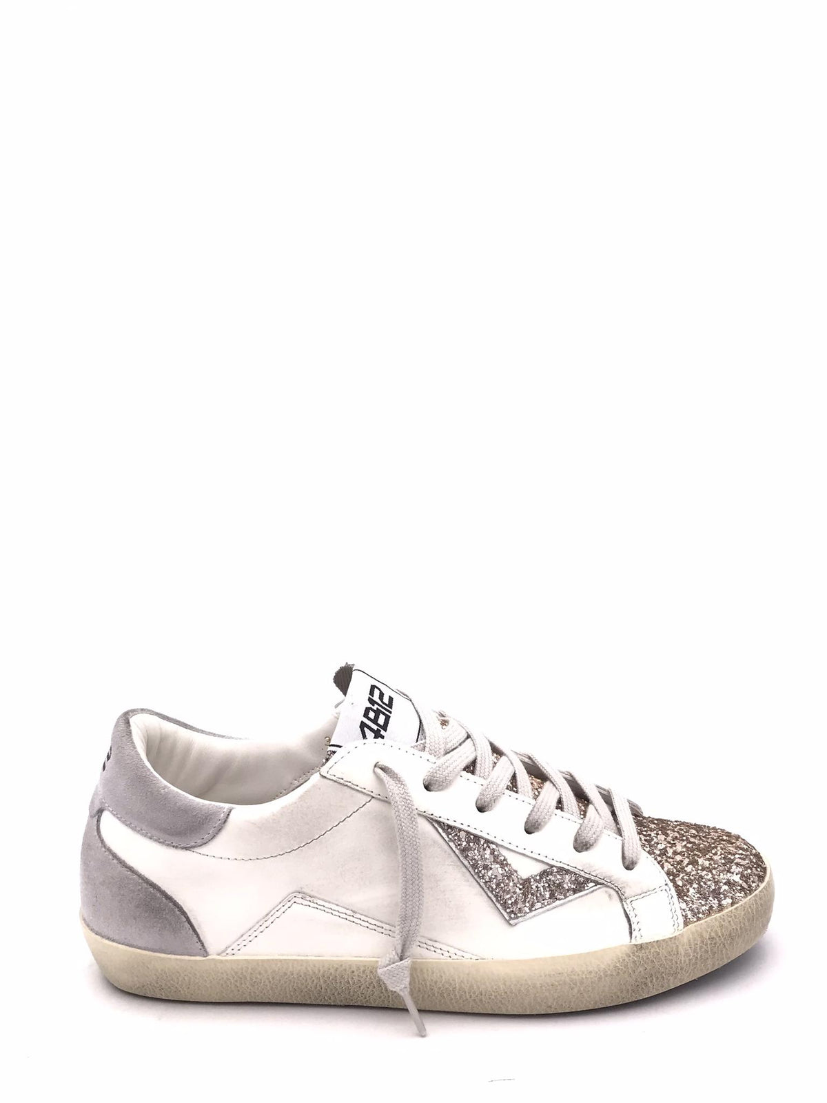 Sneakers Suprime gold glitter SUPRIME-D8008 BIANCO/ORO 4B12 