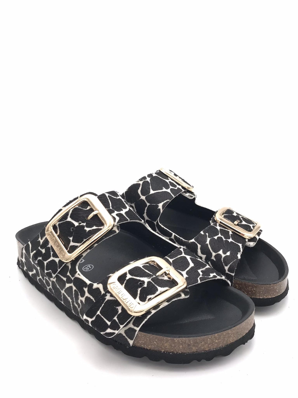 Ciabatta Enny in cavallino giraffa nero CB1796 NERO/MULTI GRUNLAND 