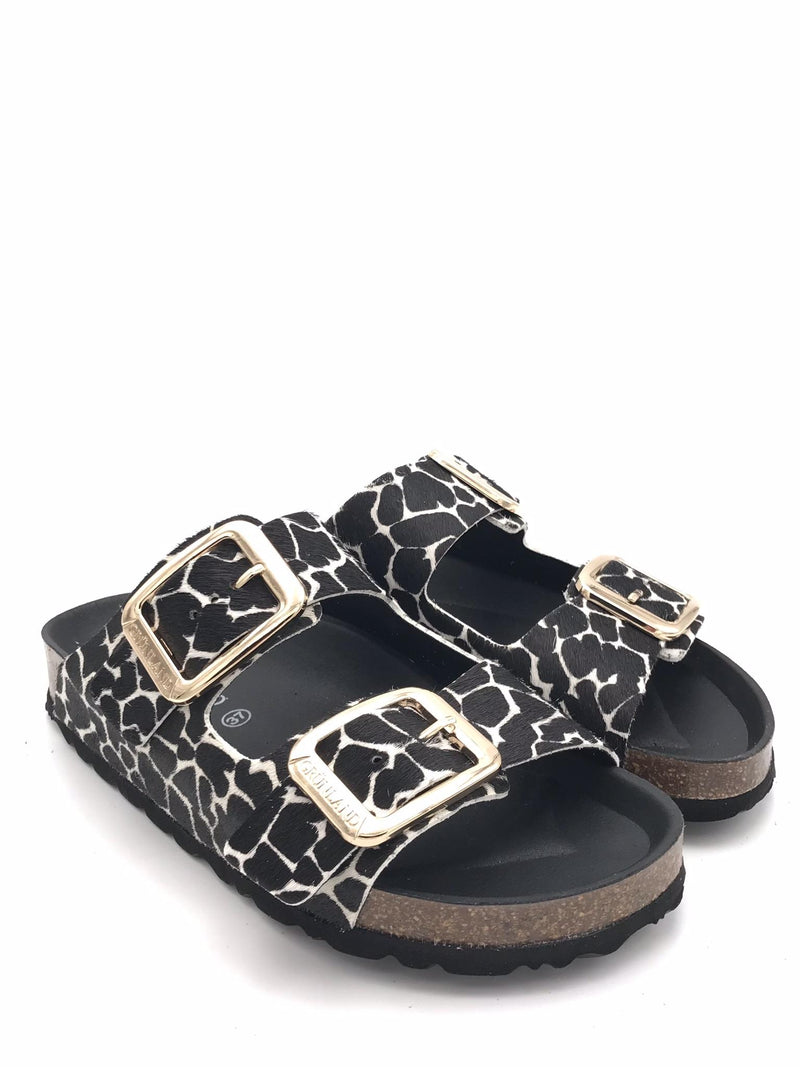 Ciabatta Enny in cavallino giraffa nero CB1796 NERO/MULTI GRUNLAND 