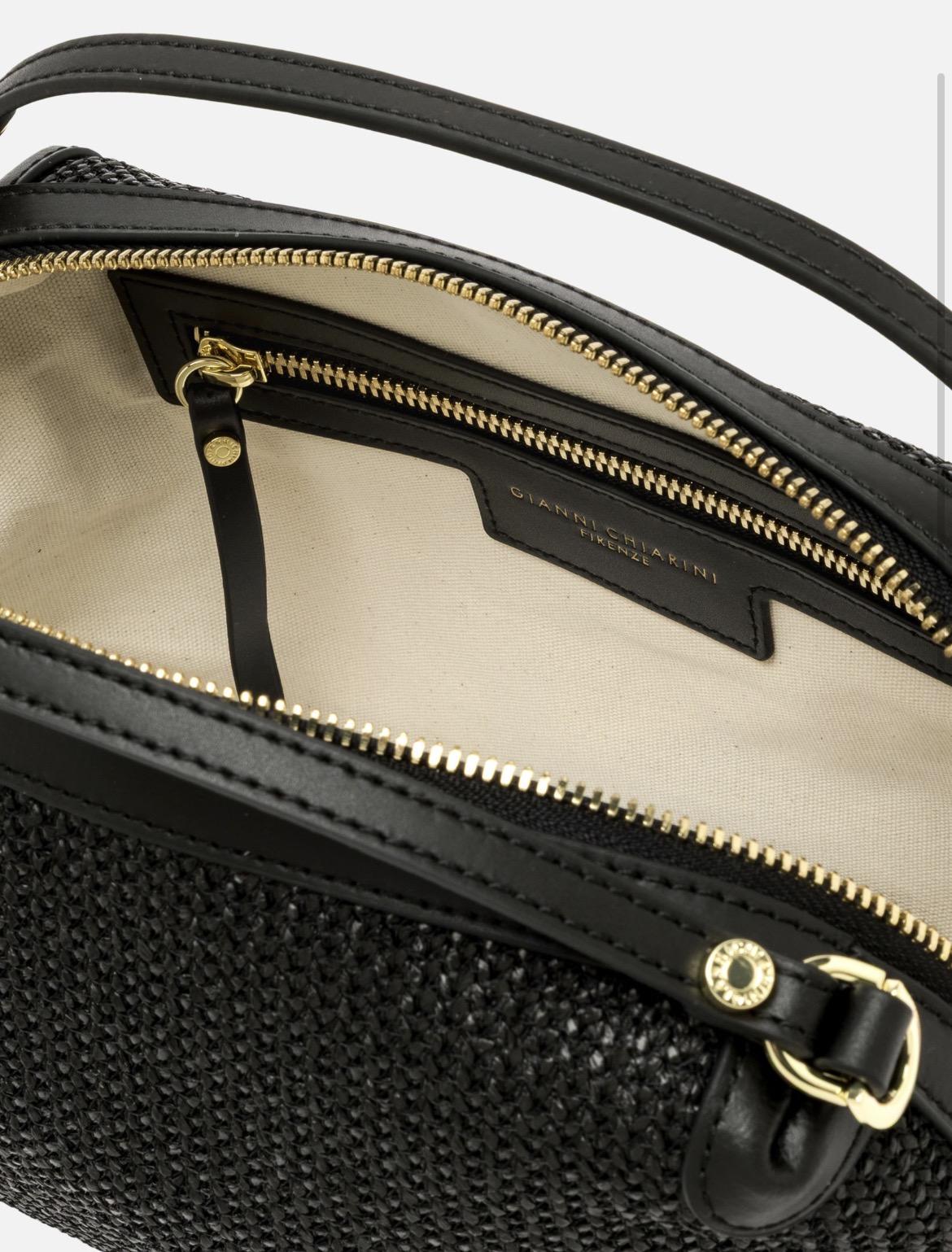 Borsa Alifa in raffia nera BS8788 NERO GIANNI CHIARINI 