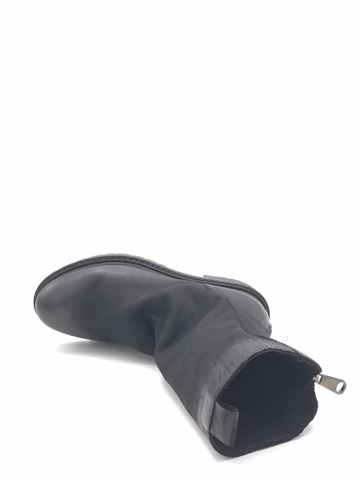 Tronchetto arricciato in pelle nera MA05 NERO METISSE 