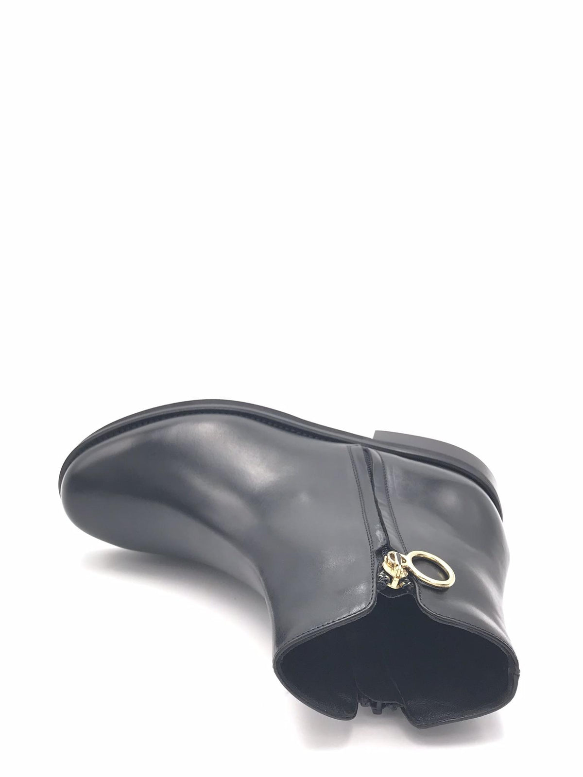 Tronchetto basso in pelle nera K082T NERO LUCA GROSSI 