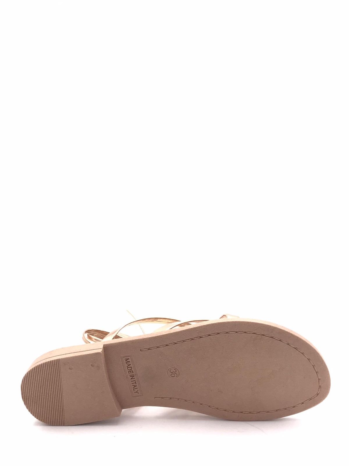 Sandalo infradito in pelle laminata rame LIDO 819 RAME DONNA TOSCANA 
