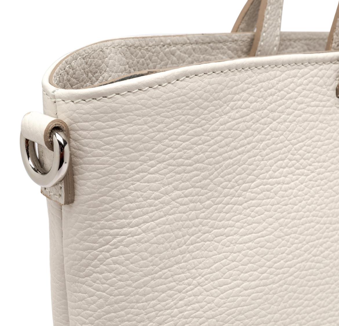 Borsa Aida pelle bottalata marble BS11595 LATTE GIANNI CHIARINI 