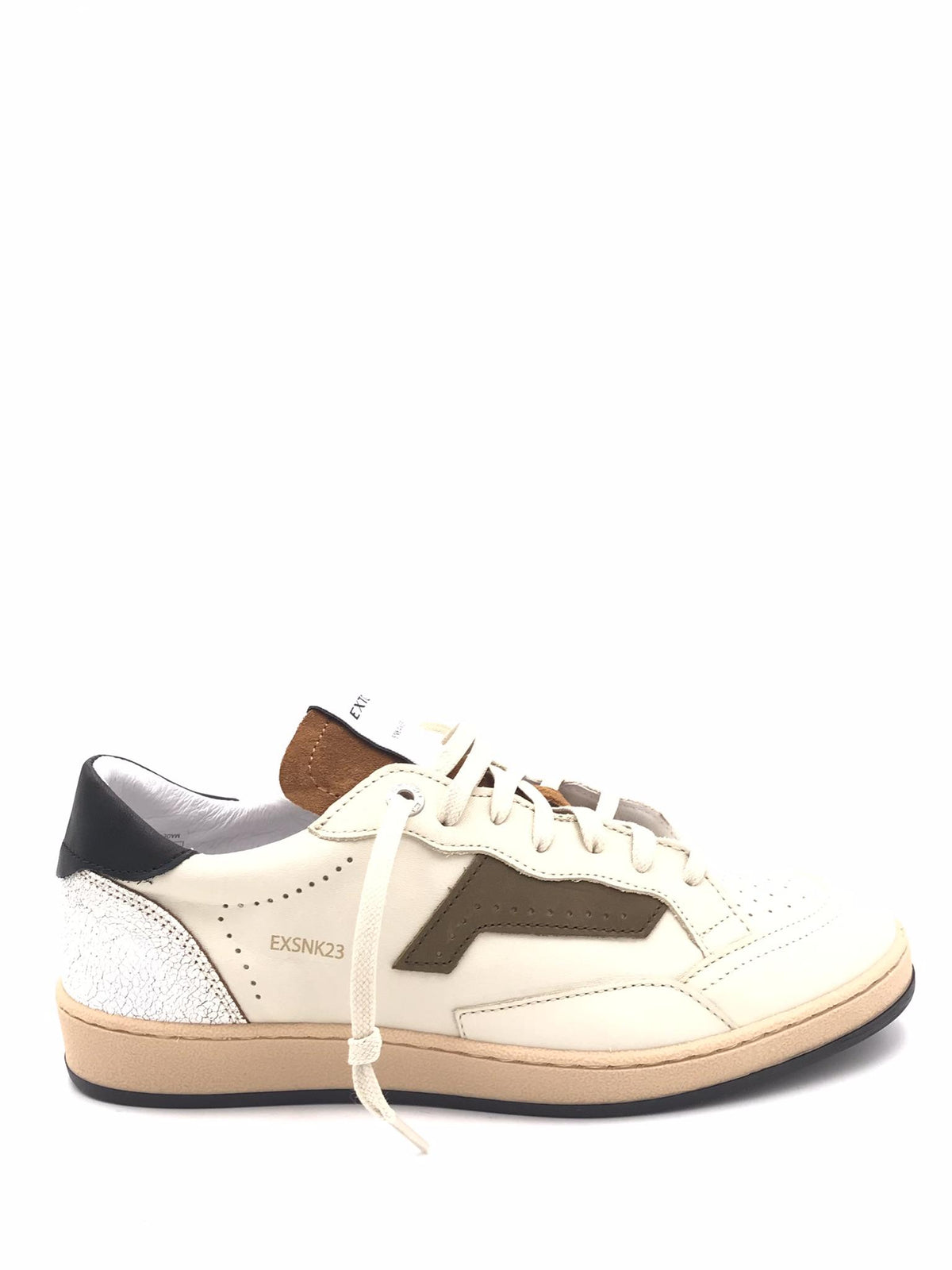 Sneakers uomo in pelle beige