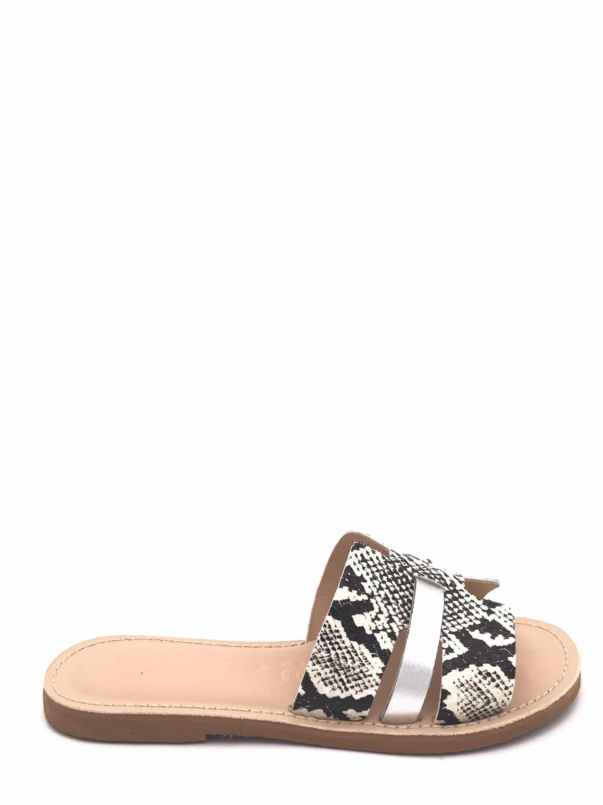 Ciabatte in pelle con stampa pitone 1046 MULTICOLOR LE SALENTINE 