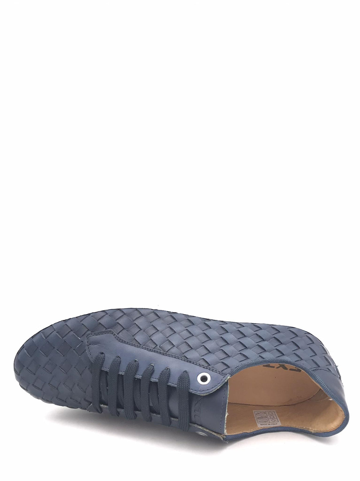 Sneakers uomo in pelle intrecciata blu 526 BLU EXTON 