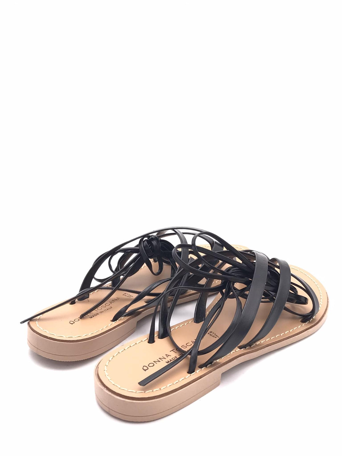 Sandalo infradito in pelle nera LIDO 819 NERO DONNA TOSCANA 