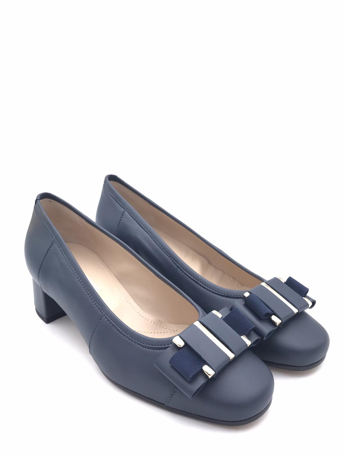Decolletè Nadia nappa blu