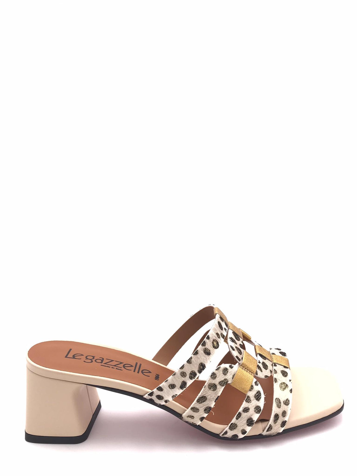 Ciabatta in cavallino bianco/nero 520 MULTICOLOR LEGAZZELLE 