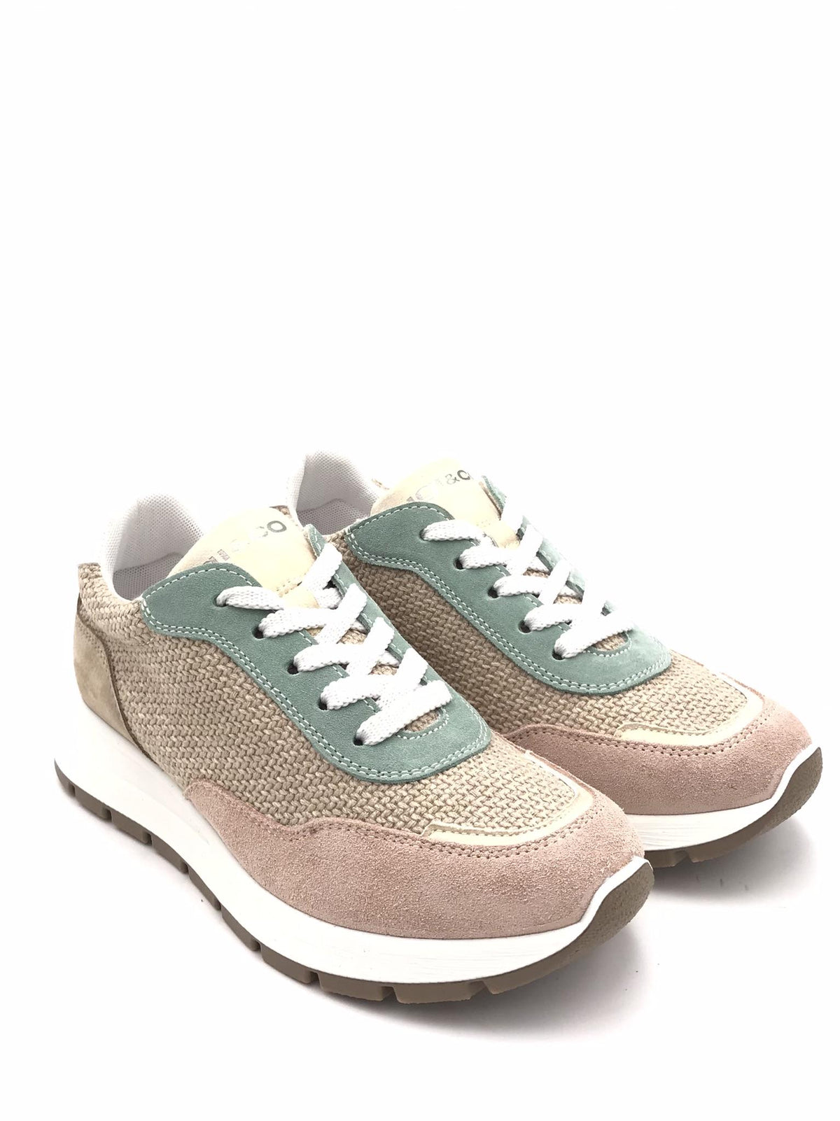 Sneakers donna Ermione beige-rosa