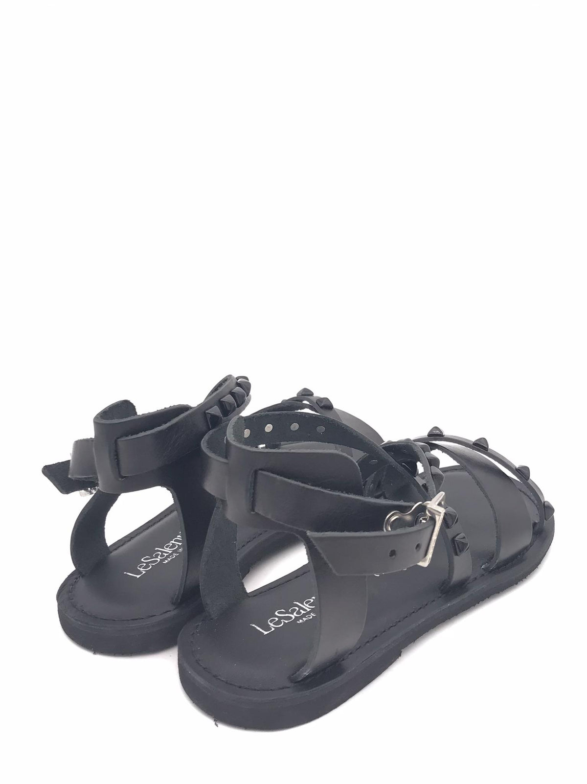 Sandali bassi iin pelle nera con talloncino e borchie 1162 NERO LE SALENTINE 