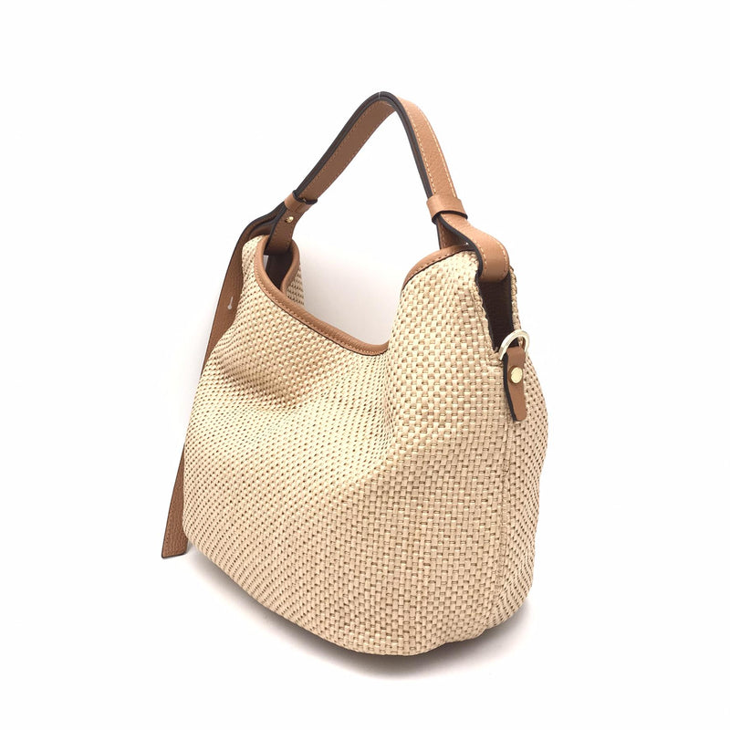 Borsa Ingrid small in raffia naturale-cuoio 2770PE NATURALE/CUOIO LORISTELLA 