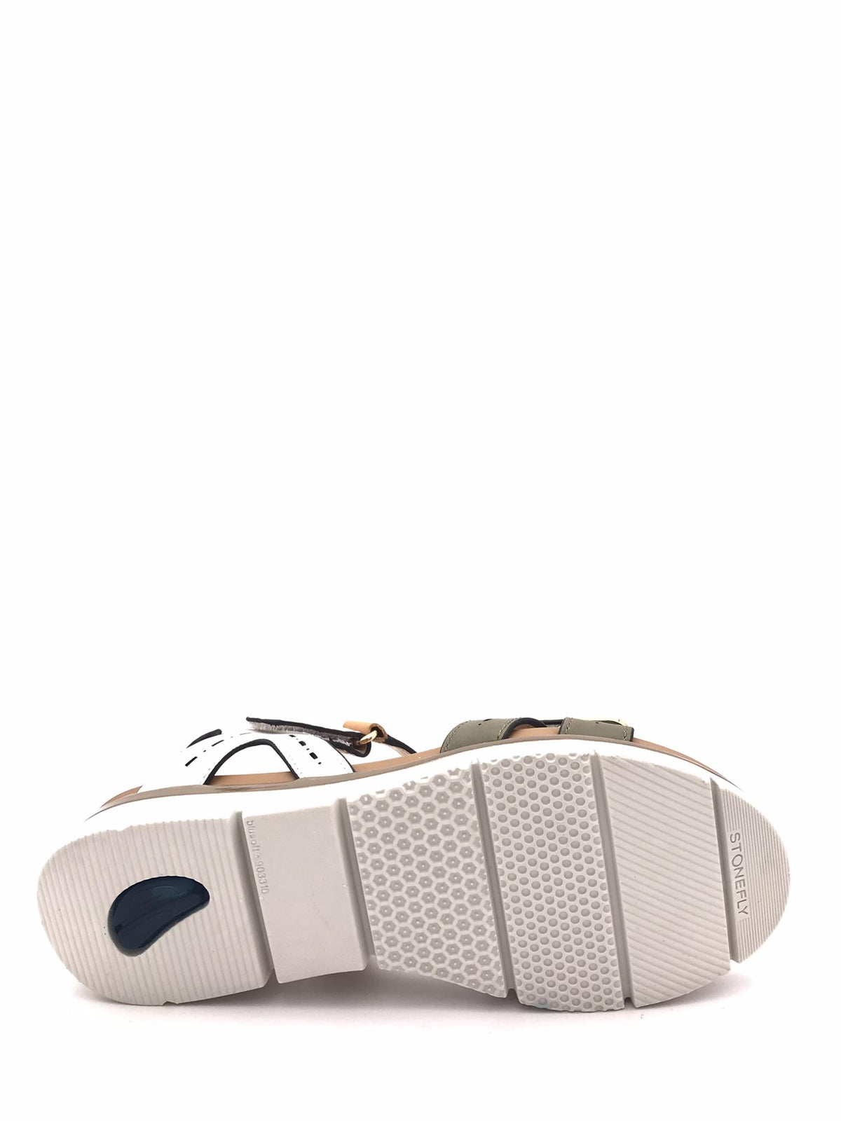 Sandalo Elody in pelle bianca-verde 220834 BINACO/VERDE STONEFLY 