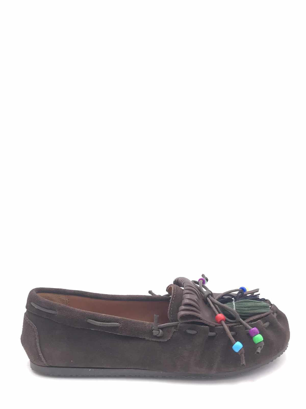 Mocassino in crosta moro con frange e nappine 5322 TESTA DI MORO OFFICINA 