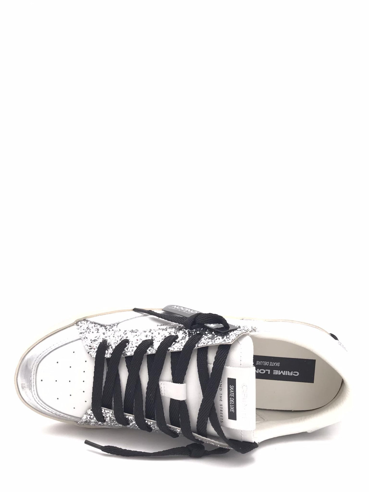 Sneakers donna delux bianco-argento