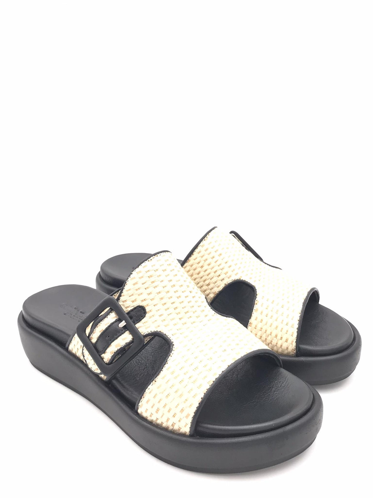 Ciabatta donna Fles nero-naturale CI 1587 NERO/NATURALE GRUNLAND 