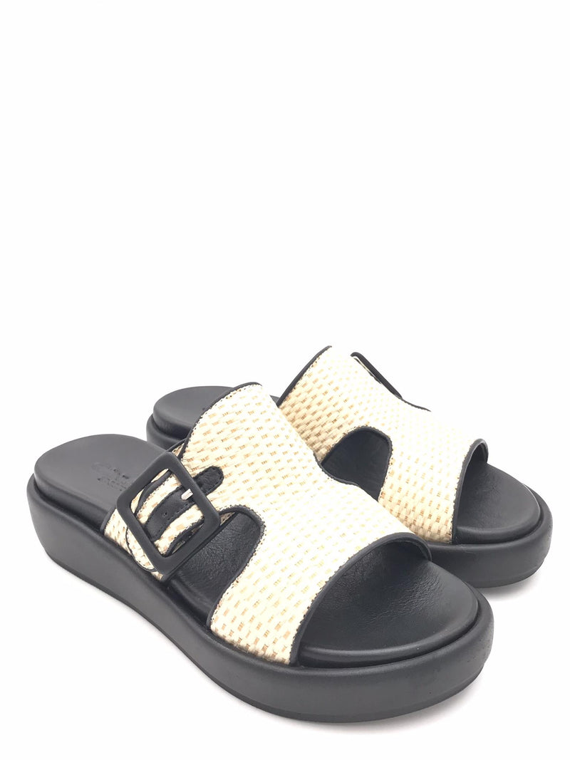 Ciabatta donna Fles nero-naturale CI 1587 NERO/NATURALE GRUNLAND 