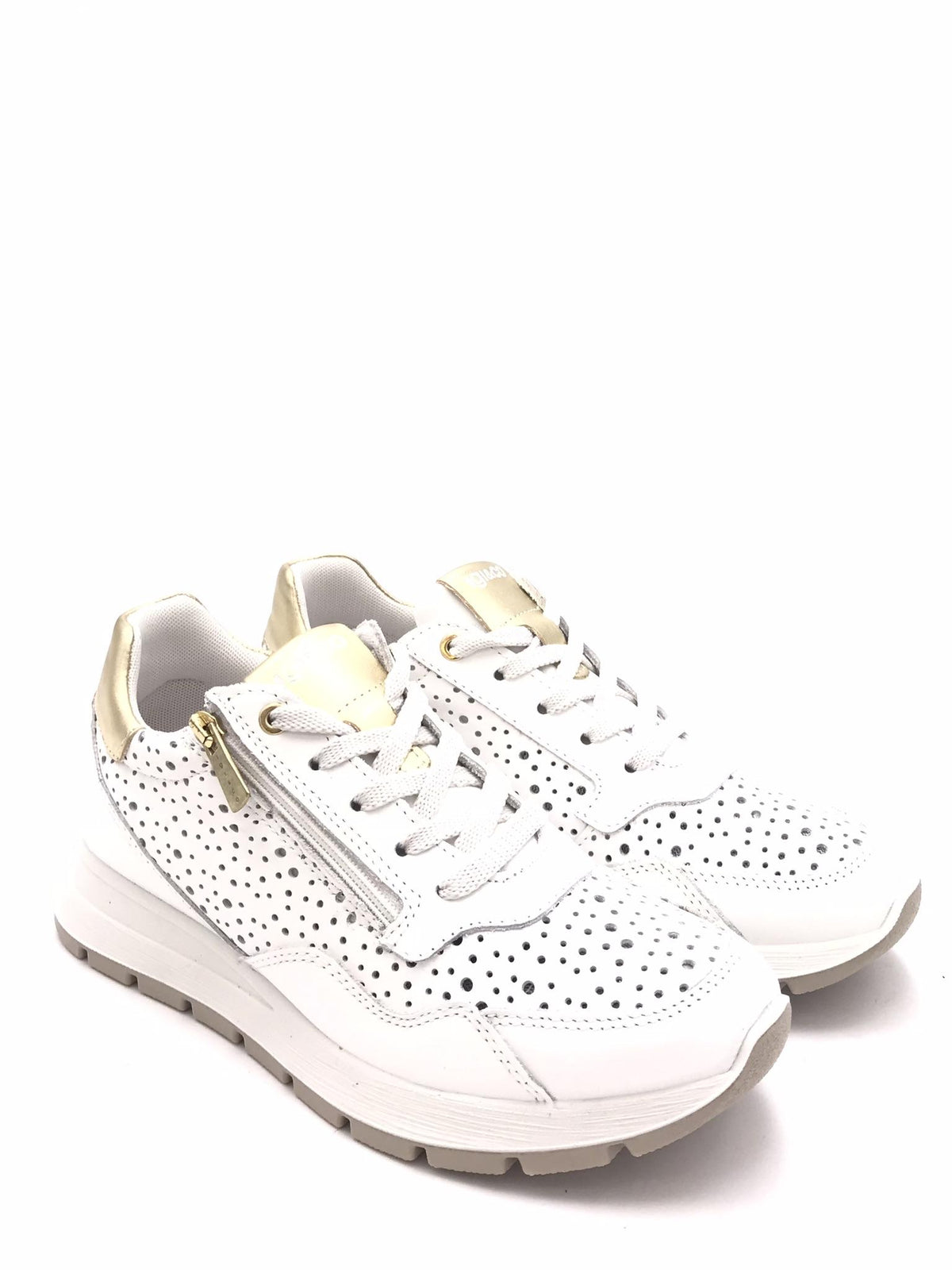 Sneakers Ermione in pelle forata bianca 1151522 BIANCA IGI&CO 