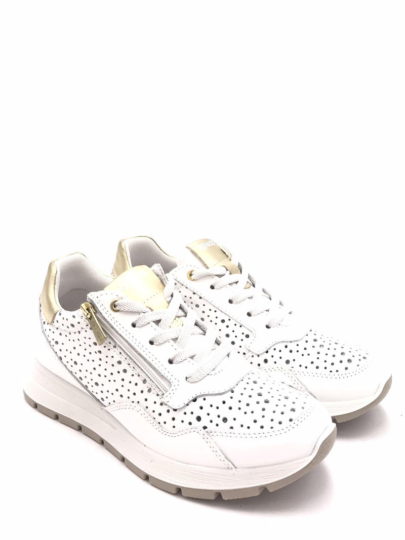 Sneakers Ermione in pelle forata bianca 1151522 BIANCA IGI&CO 