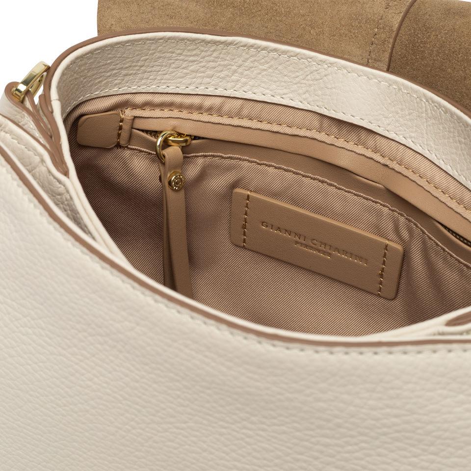 Borsa Helena round medium marble BS6036 LATTE GIANNI CHIARINI 