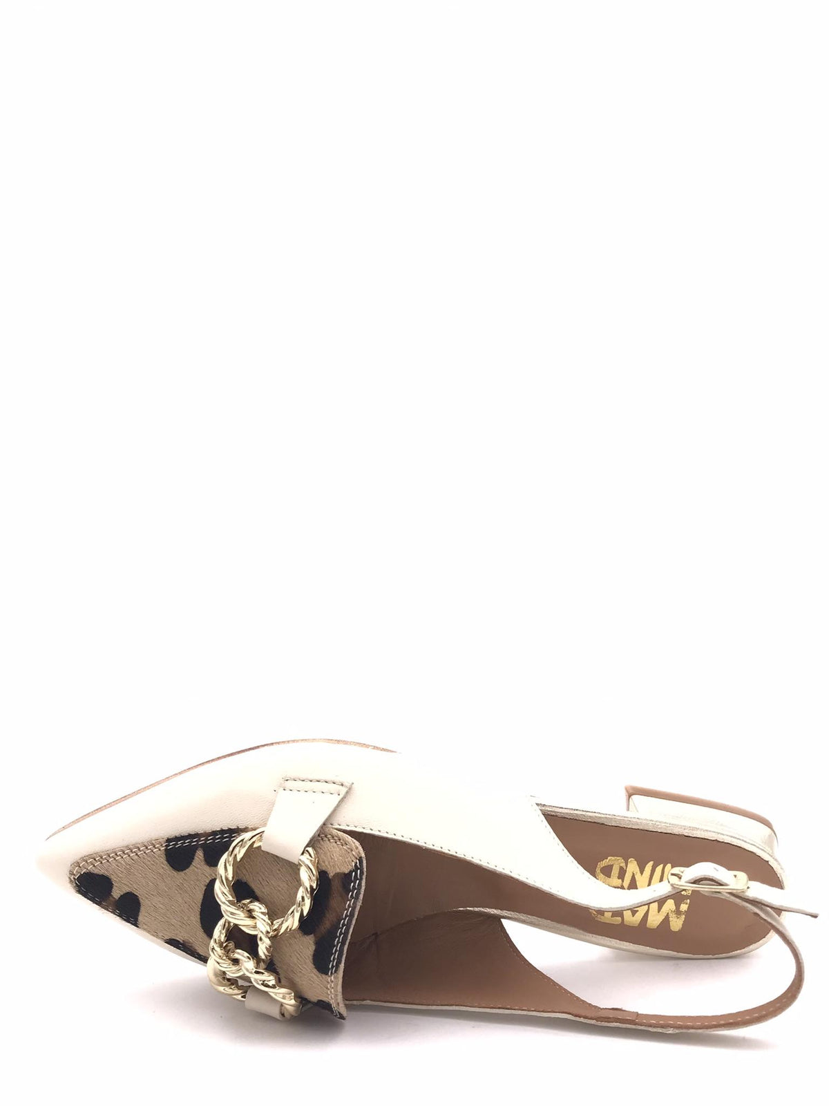 Sling back beige-leo
