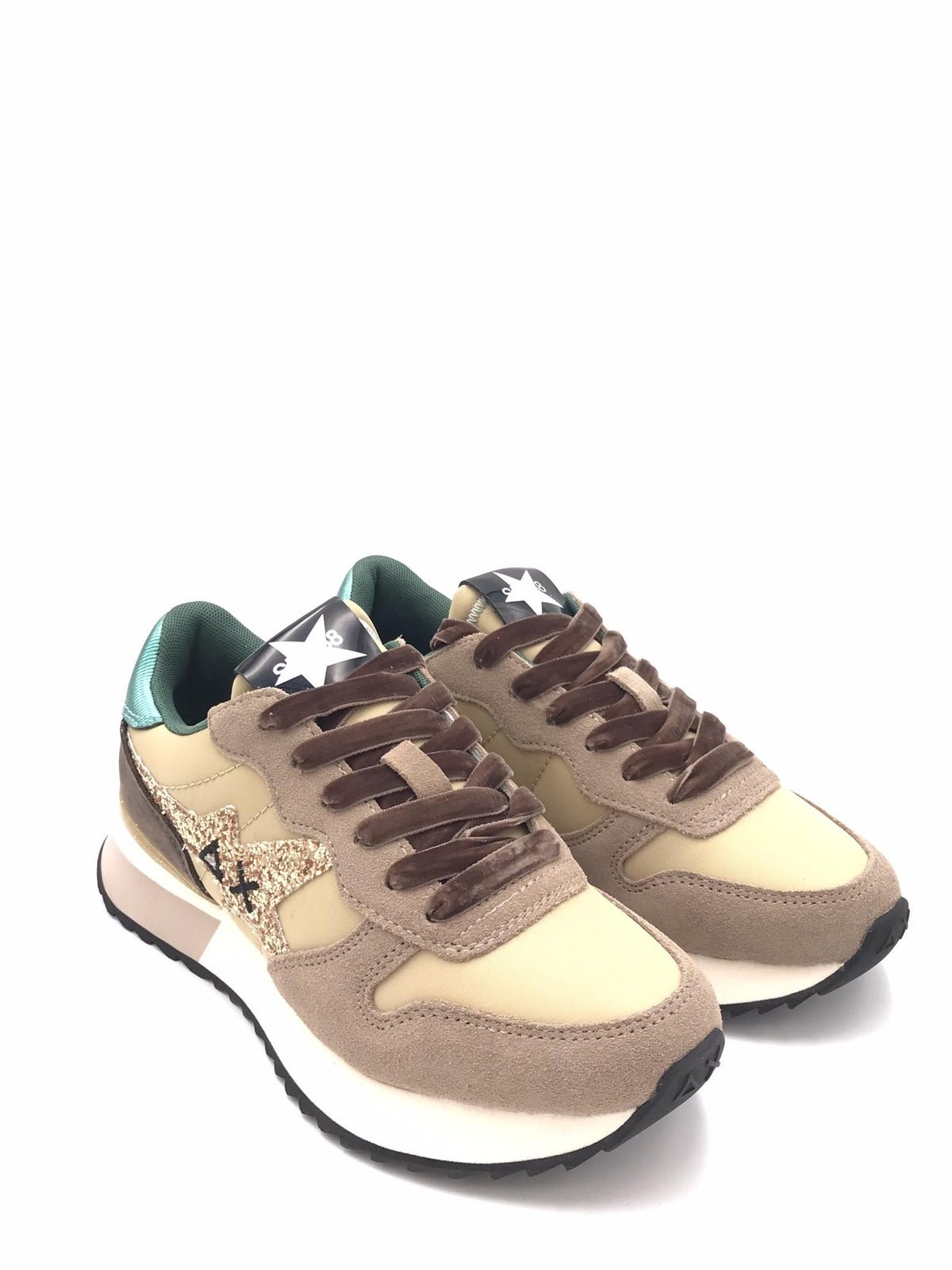 Sneakers Stargirl glitter logo beige scuro Z45217 BEIGE SUN 68 