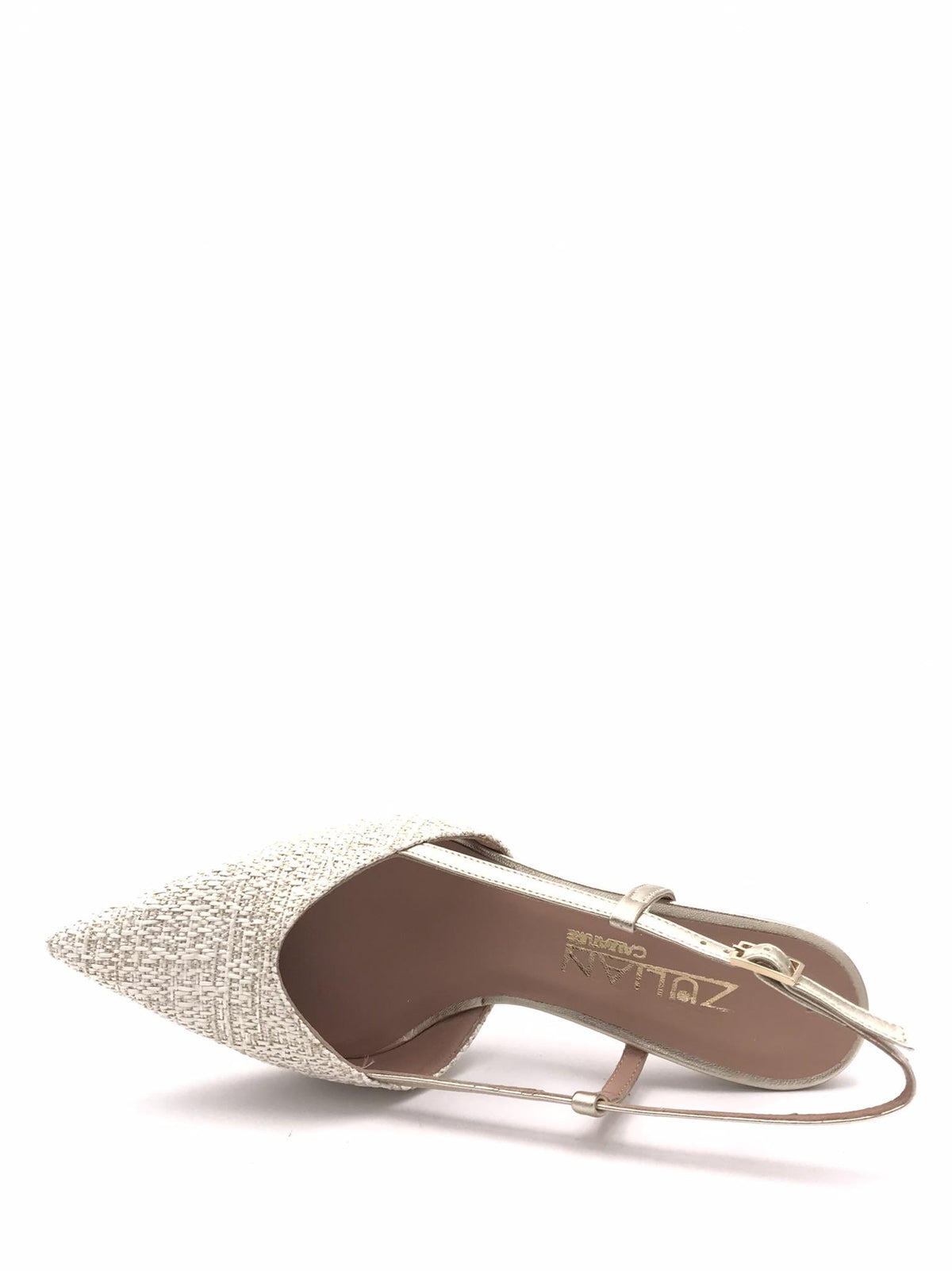 Slingback Rita in raffia avorio-platino 1520/ZP AVORIO/PLATINO ZULIAN 