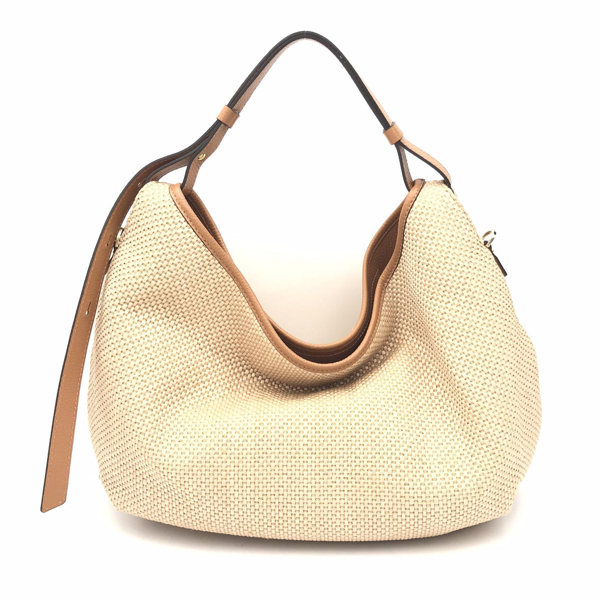 Borsa Ingrid in raffia naturale-cuoio 2769PE NATURALE/CUOIO LORISTELLA 