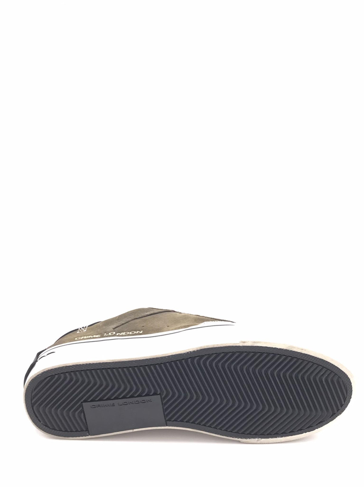 Sneakers distressed deconstructed in crosta verde militare 11030 MILITARE CRIME LONDON 