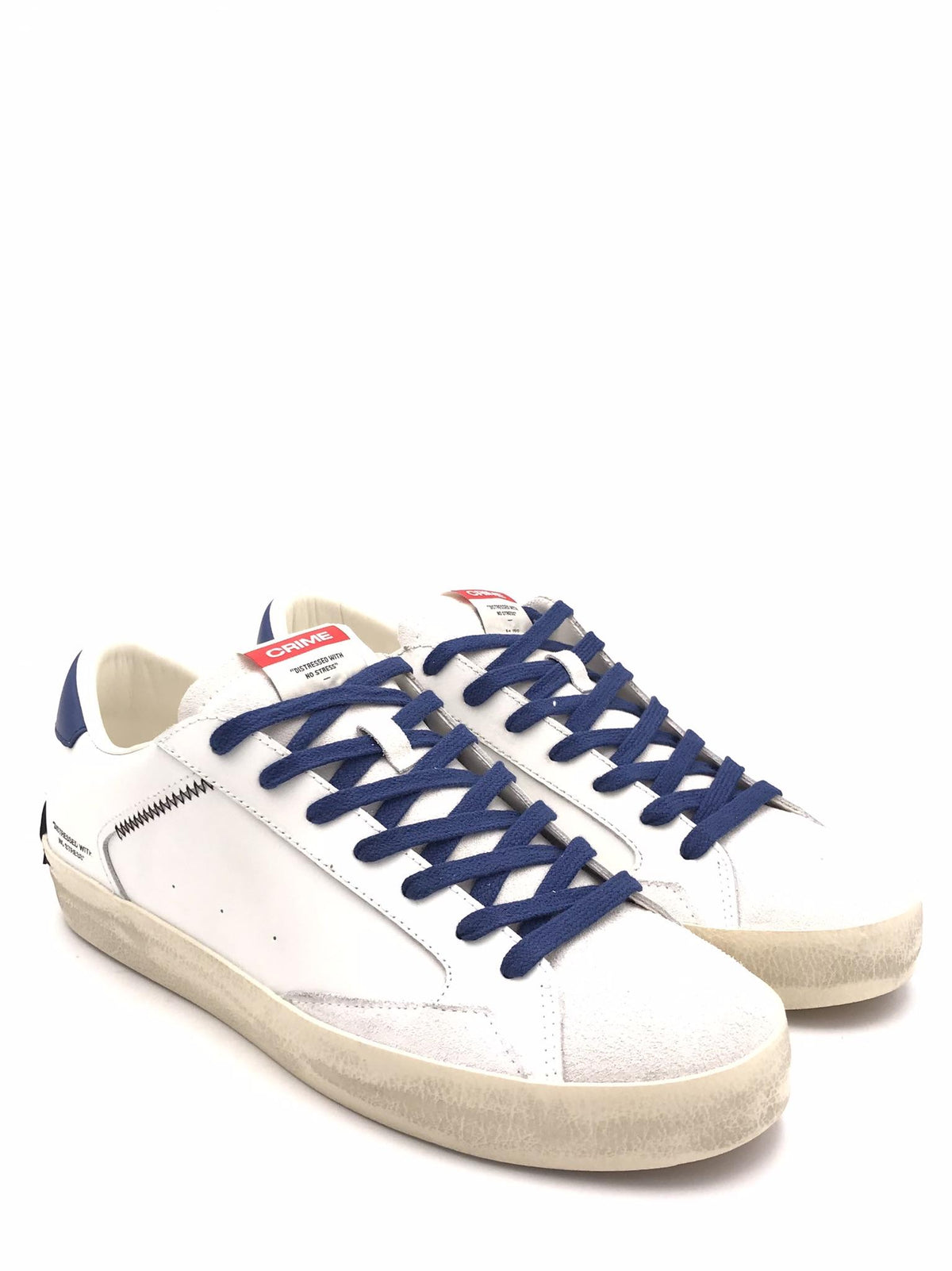 Sneakers uomo Distrassed bianco-blu