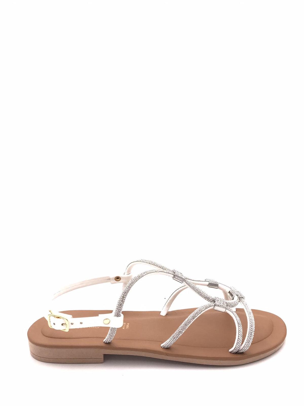 Sandalo strass bianco 768 BIANCO DONNA TOSCANA 