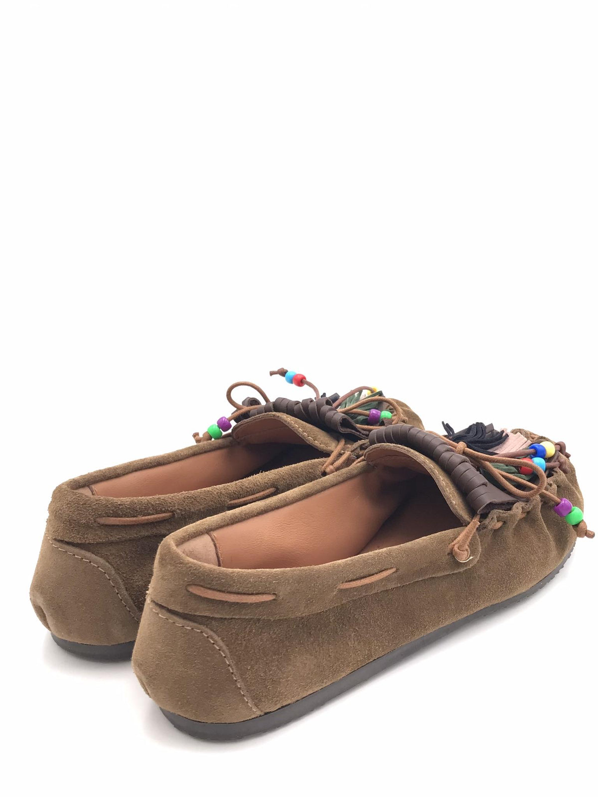 Mocassino in crosta marrone con frange e nappine 5322 MARRONE OFFICINA 